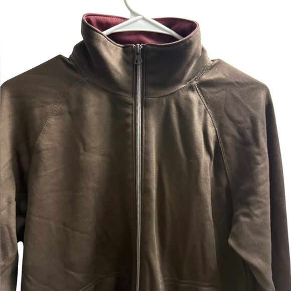 Men’s Old Navy Brown Zip-Up Jacket with Burgundy Lining – Size M - Picture 4 of 6
